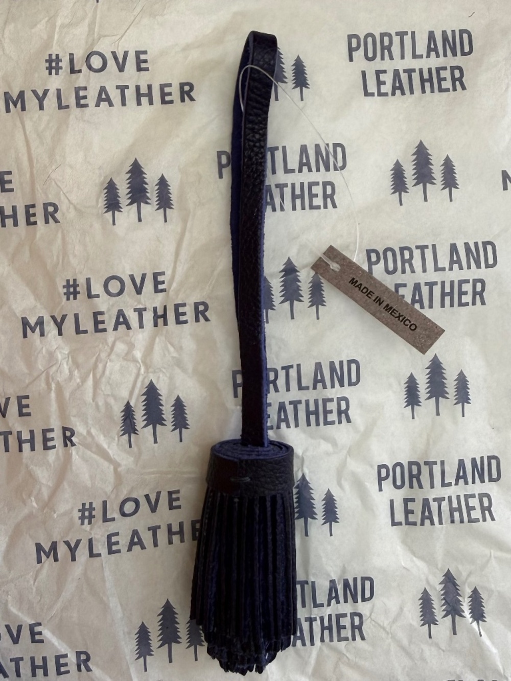 NWT Portland Leather Goods PLG Pom Tassel in Cobalt Blue